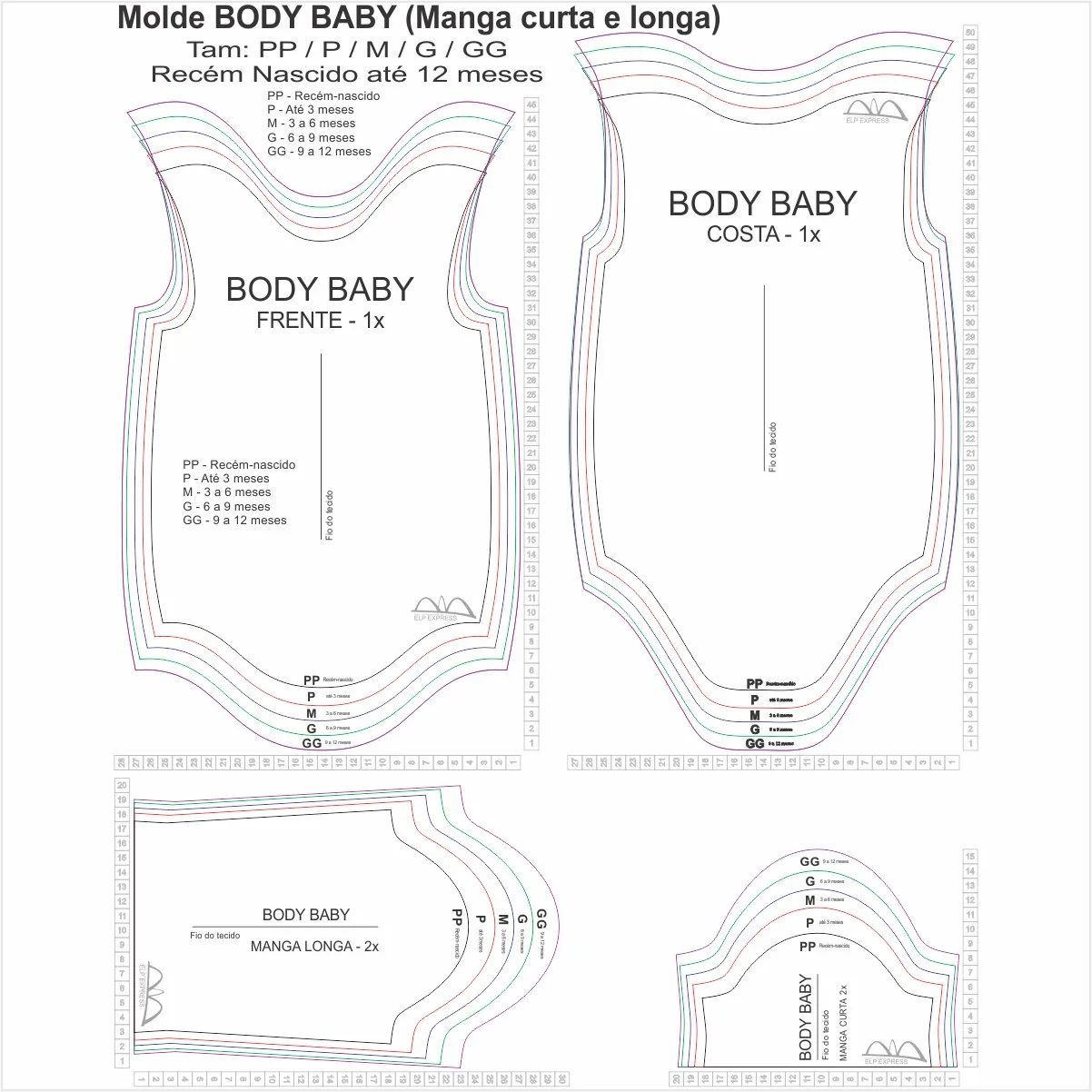 Molde real de body baby