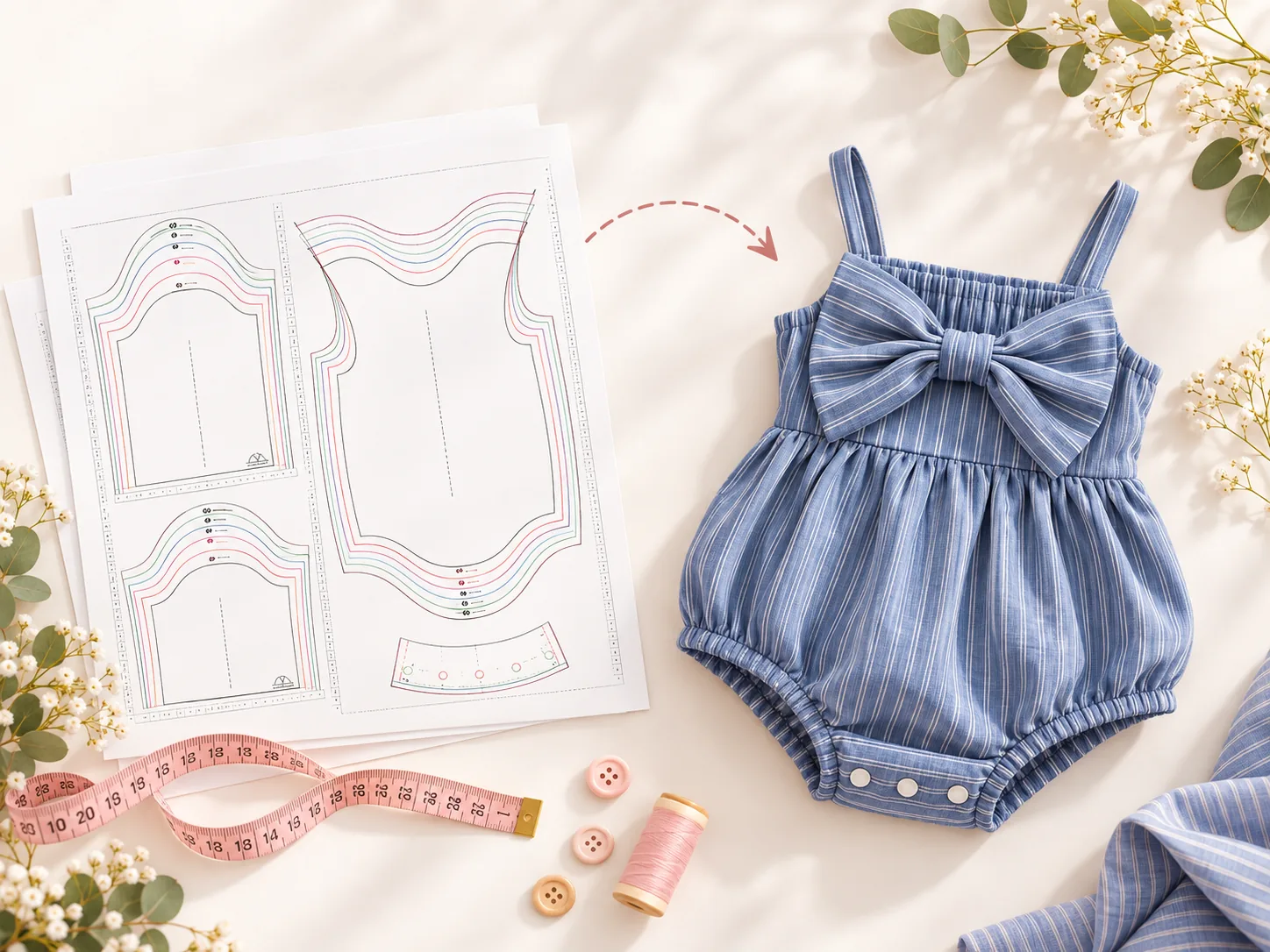 Exemplo do molde ao body infantil